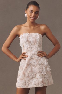 BHLDN Finnegan Strapless Bubble-Hem Mini Dress | Anthropologie