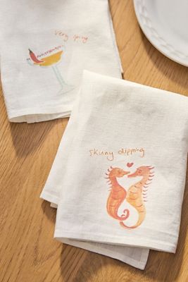 Dinette Skinny Linen Napkins, Set of 2