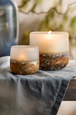 Terrain Burnished Glass Votive Holder In Multi