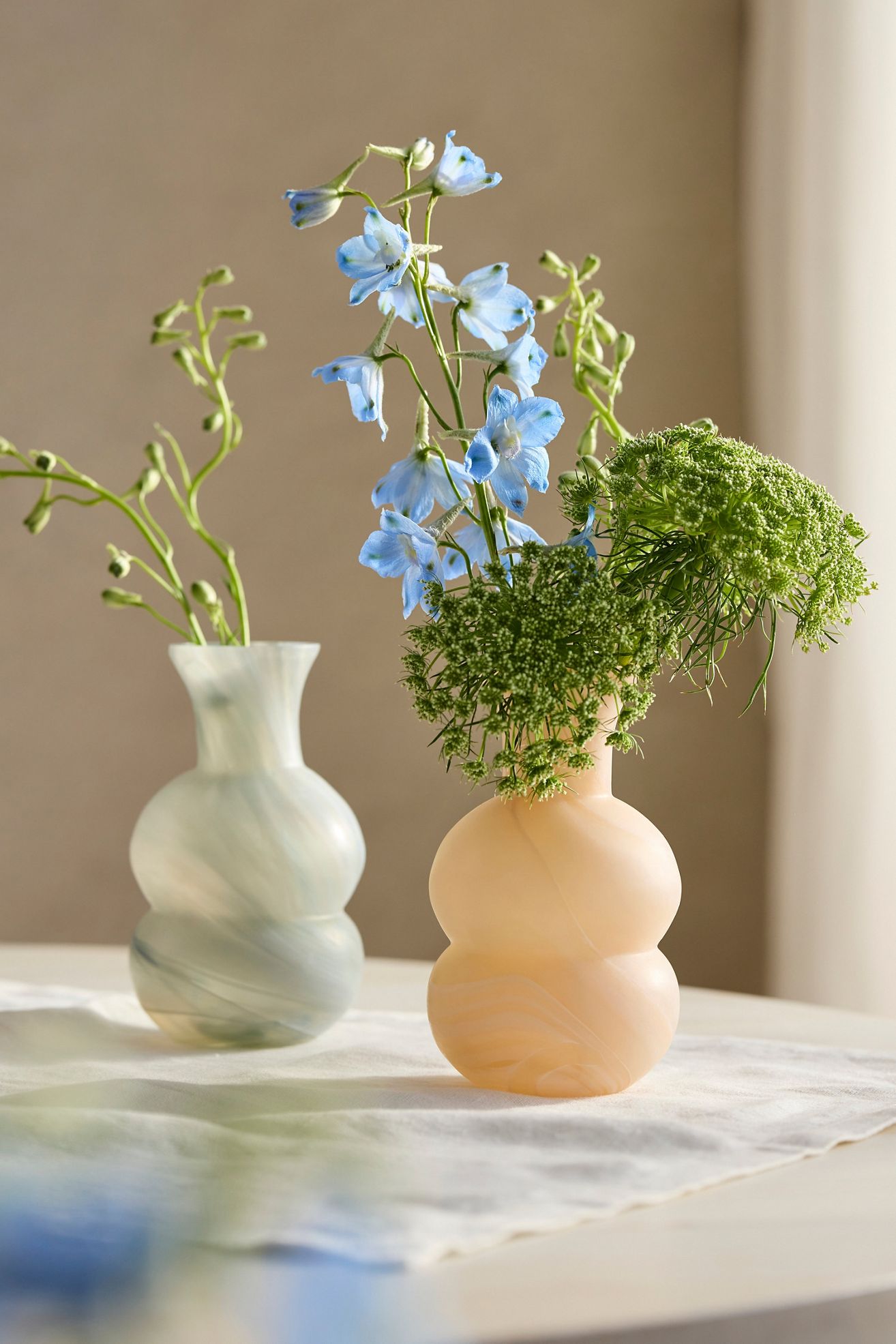 Milky Swirl Glass Bud Vase, Bubble - Sand, Standard, One Size