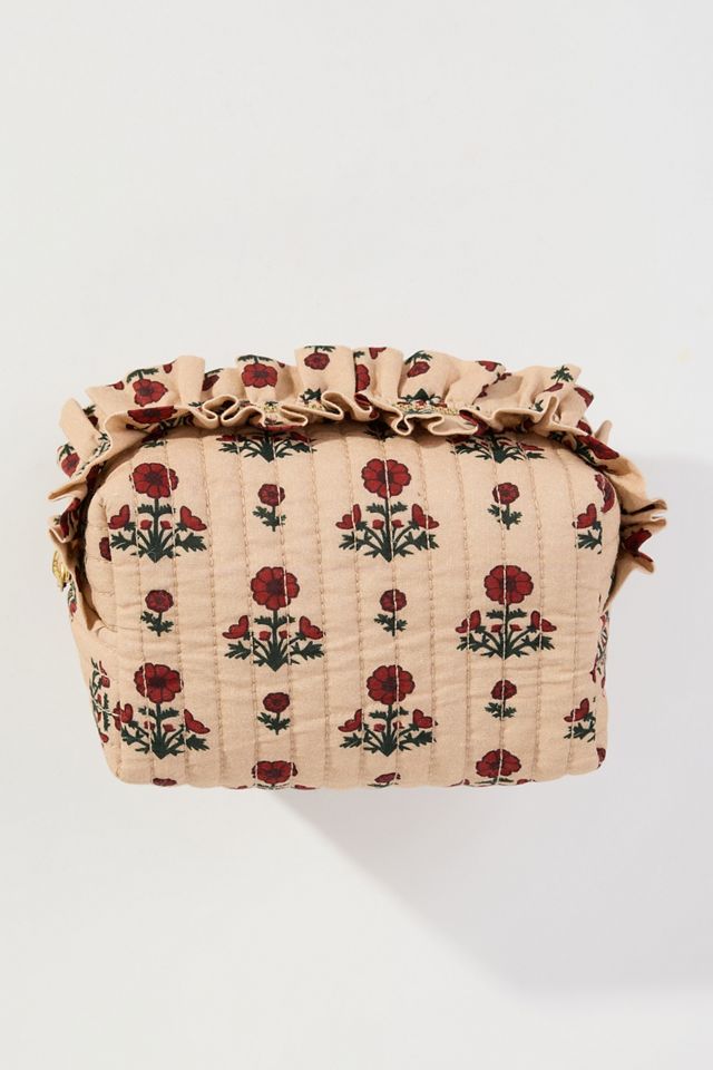 Quilted Ruffle Small Cosmetic Bag #1