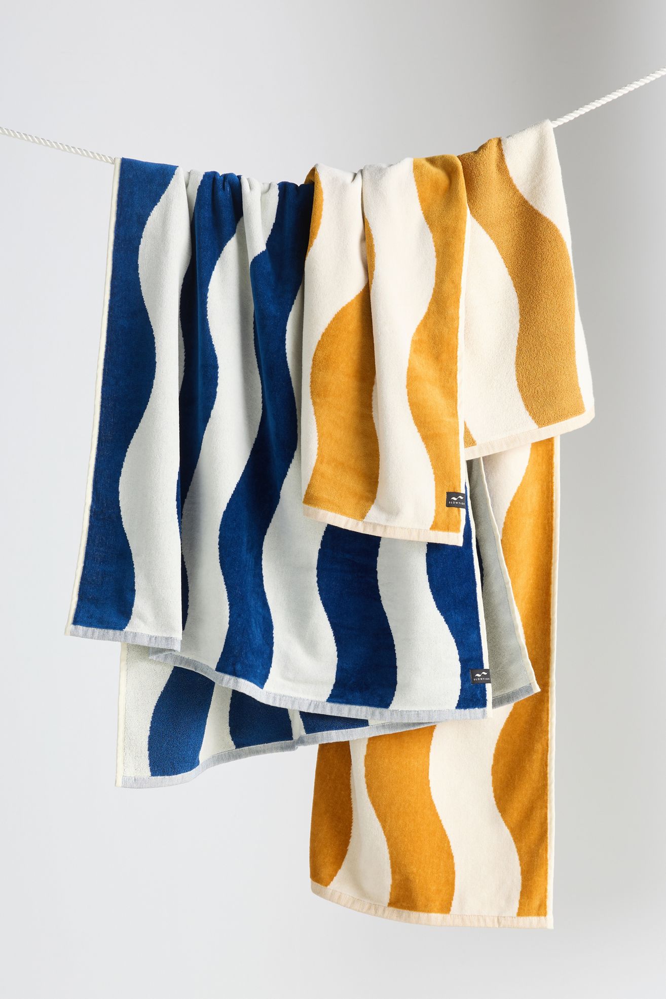 Slowtide Cotton Woven Stripe Beach Towel - Blue, Standard, Beach Towel