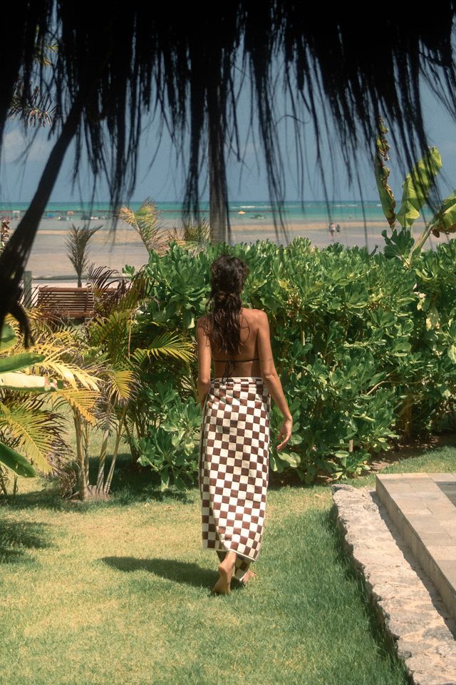 Slowtide Cotton Woven Checkered Beach Towel #2