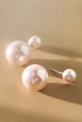 Shashi Double Ball Rose Pearl Earrings