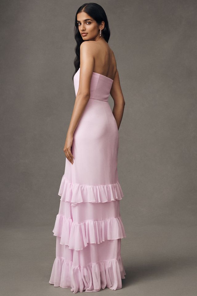 [Anthropologie] スカーフ オーガンザ マキシドレス by BHLDN BHLDN Kendall High-Neck Scarf Floral Organza Maxi Dress