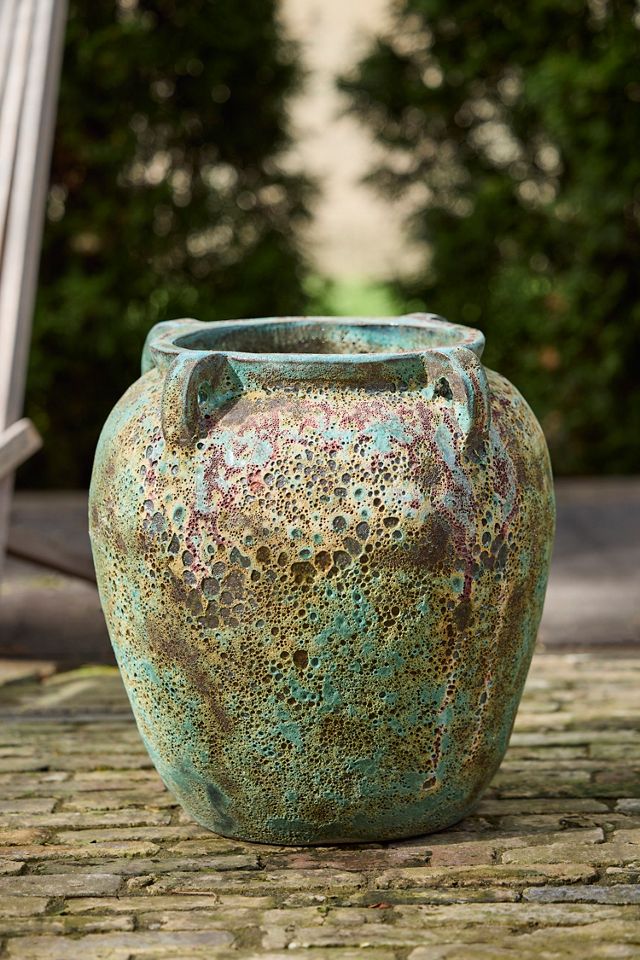 Glazed Barnacle Olive Jar Planter #2