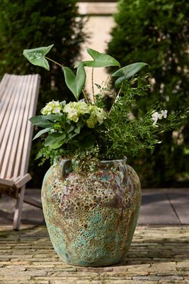 Glazed Barnacle Olive Jar Planter