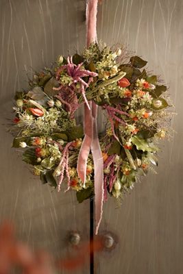 Statice + Safflower Dried Wreath