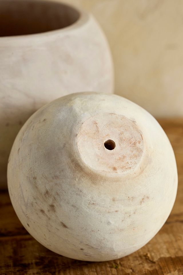 White Terracotta Globe Planter #1