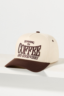 Cheveux Corp. Coffee And Good Vibes Trucker Hat In Brown