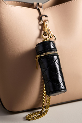Anthropologie Lipstick Case Bag Charm In Black