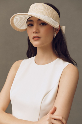 Eugenia Kim Ricky Bicolor Packable Visor Eugenia Kim Ricky Packable Hemp Visor with Animal-Print Sash  main image 4