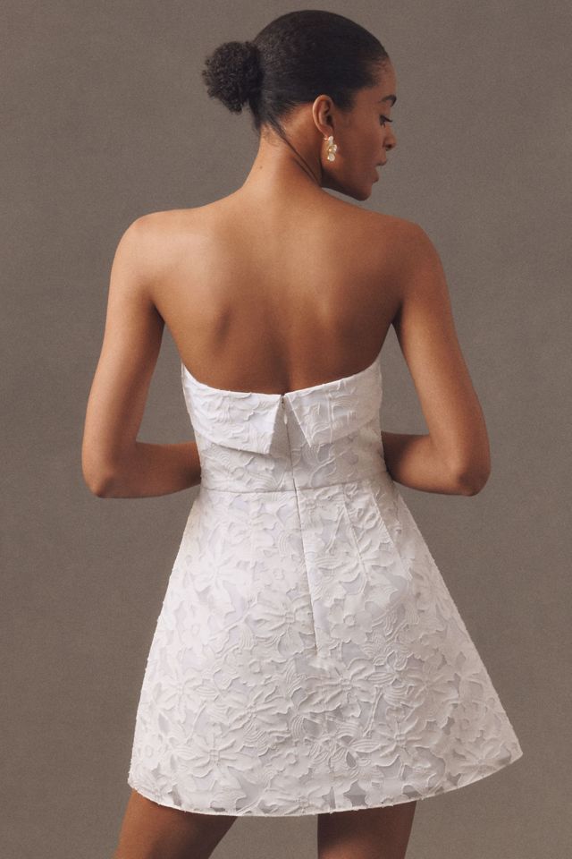 Anne Barge P.S. I Love You Strapless Jacquard A-Line Mini Dress