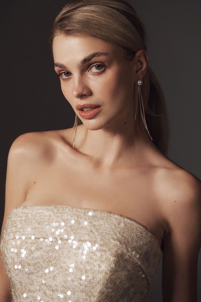 Anne Barge Dancing Queen Strapless Sequin A-Line Mini Dress #3