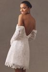 Anne Barge XOXO Off-The-Shoulder Embellished Lace A-Line Mini Dress