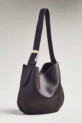 By Anthropologie Slouchy Buckle Tote In Brown