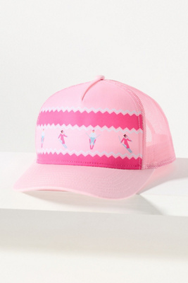 Beach Riot Ski Like A Girl Trucker Hat In Pink