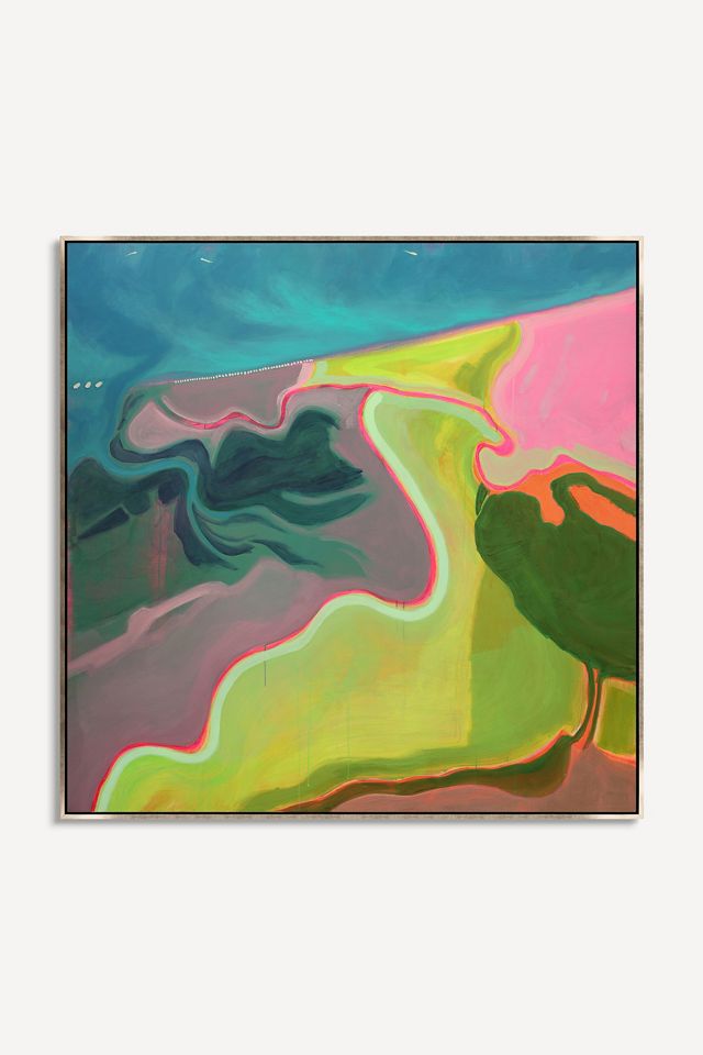 Lagoon with Neon Shoreline #1 Wall Art #1