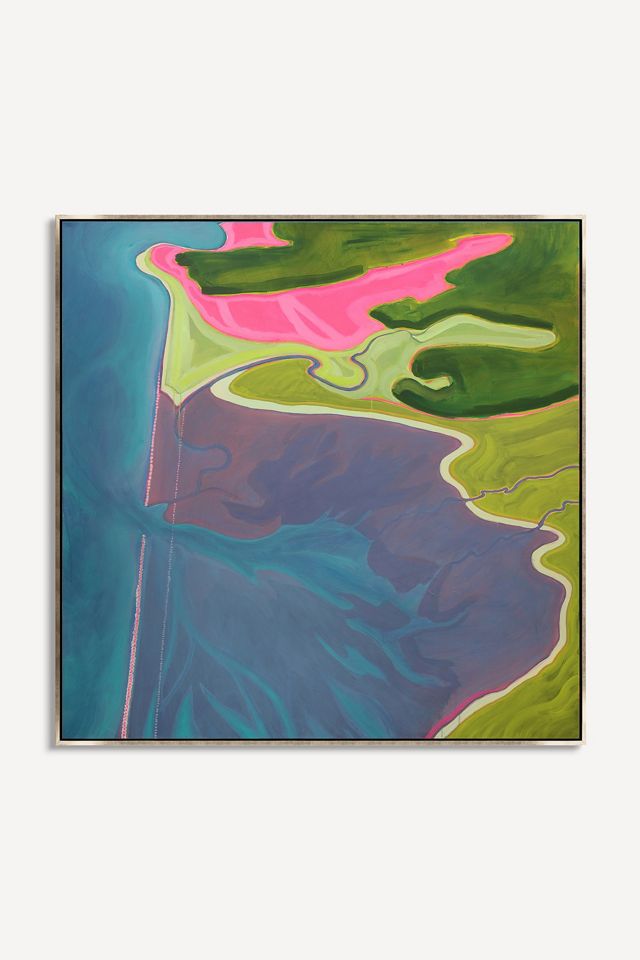 Lagoon with Neon Shoreline #2 Wall Art #1