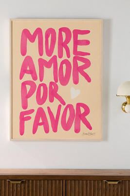 Anthropologie More Amor Por Favor By Baroo Bloom Wall Art In Pink