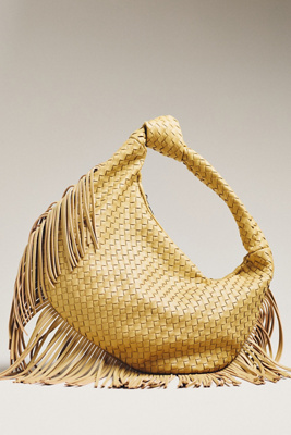 By Anthropologie The Brigitte Fringe Satchel By Melie Bianco In Brown