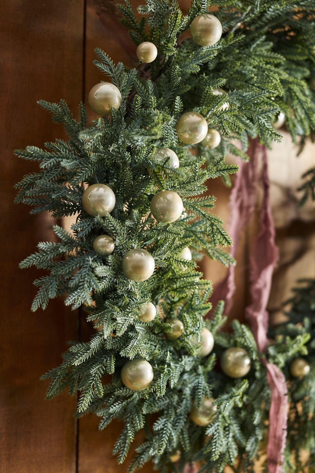 Shatterproof Mini Bauble Garland - Pearl, Standard, One Size