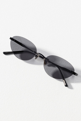 Elisa Johnson Oval Metal Sunglasses In Black