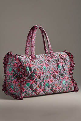 Llani Quilted Weekender Bag In Green