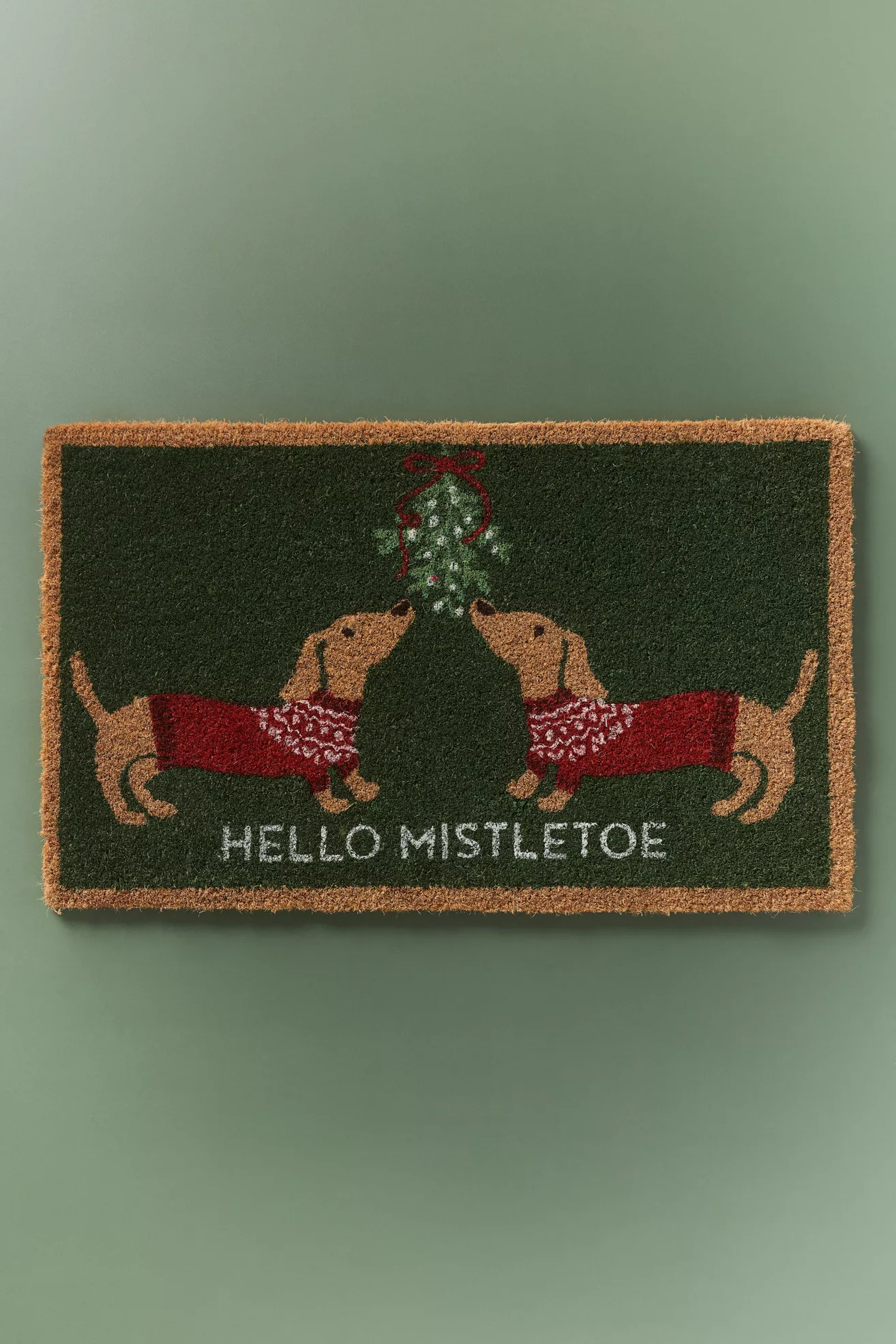 Mistletoe Dachshund Coir Printed Doormat - thumbnail 4