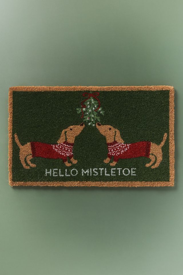 Mistletoe Dachshund Coir Printed Doormat #3