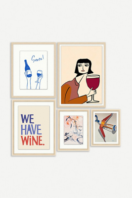 Anthropologie Cork It Up Gallery Wall Art, Set Of 5 In Multi