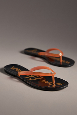Sam Edelman Dean Jelly Flip Flop Clear Red Jelly