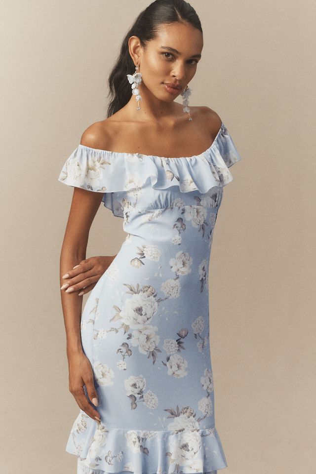 BHLDN Elara Ruffle Chiffon Maxi Dress #2