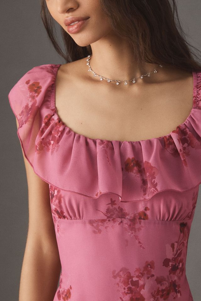 BHLDN Elara Ruffle Chiffon Maxi Dress #2
