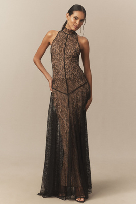 chinese dress ladies Fleur Lace Halter Mini Dress