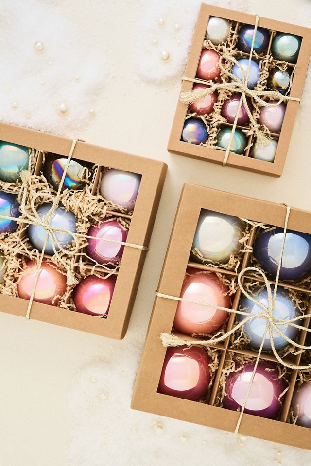 4" Shining Ball Ornaments, Set of 9