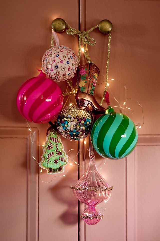 Striped Swirl Ornaments, Set of 4 #1