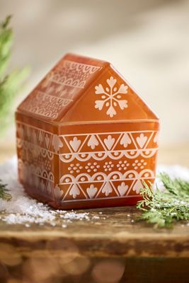 Gingerbread House Glass Candle, Creamy Santal