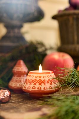 Gingerbread Tree Glass Candle, Gingerbread