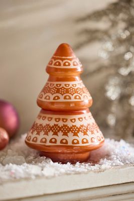 Gingerbread Tree Glass Candle, Gingerbread
