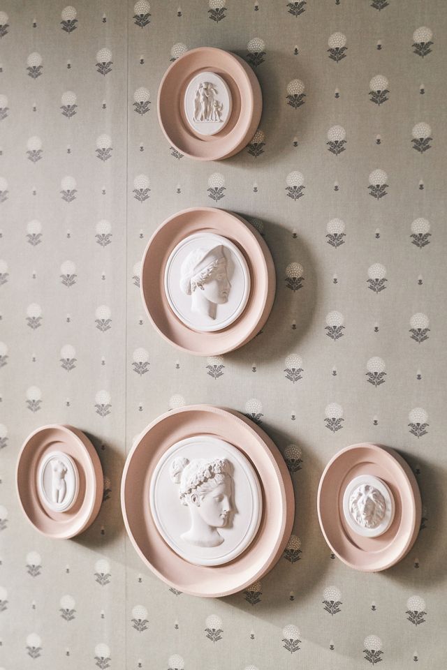 Hand-Cast Plaster Blush Framed Intaglio Wall Art