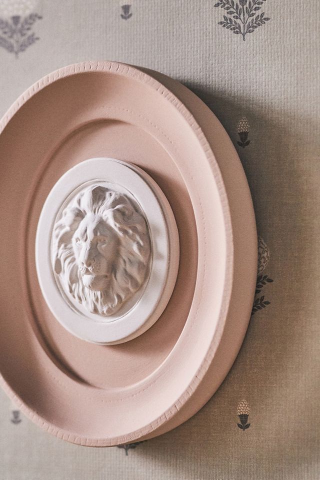 Hand-Cast Plaster Blush Framed Intaglio Wall Art