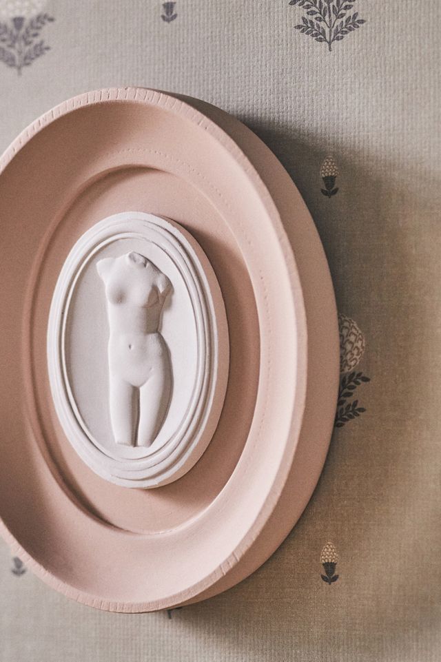 STATUETTE Pink Plaster Framed Intaglio Gallery Wall Charm #2