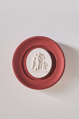 Statuette Hand-cast Plaster Rouge Framed Intaglio Wall Art