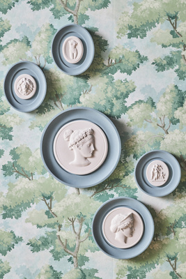 Statuette Plaster Framed Intaglio Gallery Wall Charm