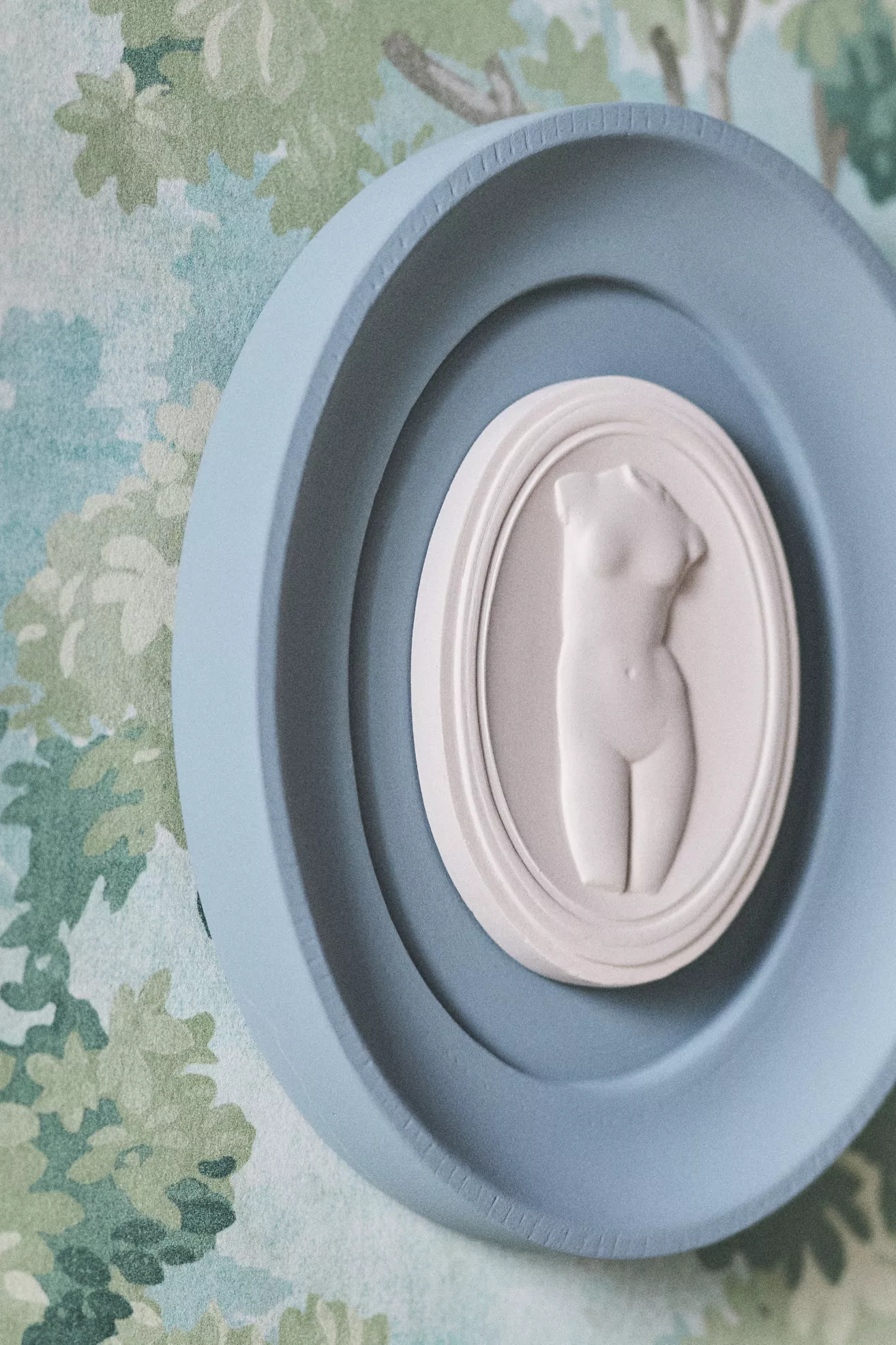 STATUETTE Blue Plaster Framed Intaglio Gallery Wall Charm - thumbnail 5