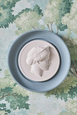 STATUETTE Blue Plaster Framed Intaglio Gallery Wall Charm