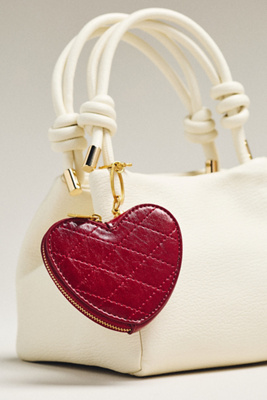 Anthropologie Heart Bag Charm In Red