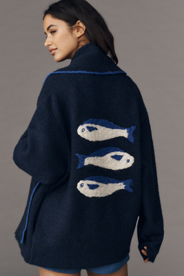 The Mariel 3D Icon Longline Cardigan Sweater | Anthropologie