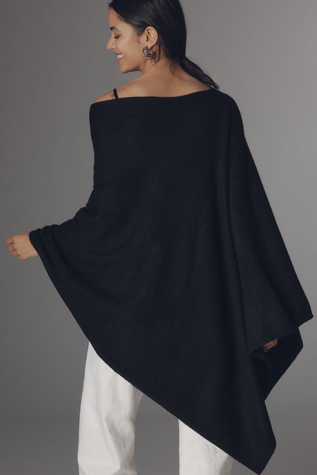 Flat White Lightweight Poncho Sweater #1